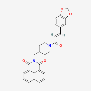 molecular formula C28H24N2O5 B2566283 (E)-2-((1-(3-(benzo[d][1,3]dioxol-5-yl)acryloyl)piperidin-4-yl)methyl)-1H-benzo[de]isoquinoline-1,3(2H)-dione CAS No. 326007-80-1