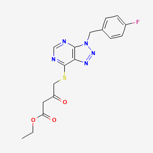 Ethyl 4-[3-[(4-fluorophenyl)methyl]triazolo[4,5-d]pyrimidin-7-yl]sulfanyl-3-oxobutanoate
