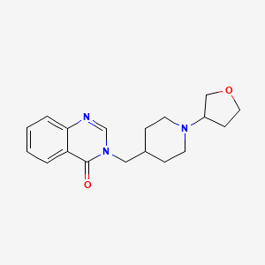 molecular formula C18H23N3O2 B2566294 3-[[1-(Oxolan-3-yl)piperidin-4-yl]methyl]quinazolin-4-one CAS No. 2380099-25-0