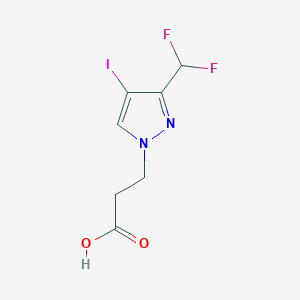 molecular formula C7H7F2IN2O2 B2566298 3-[3-(difluoromethyl)-4-iodo-1H-pyrazol-1-yl]propanoic acid CAS No. 1856063-77-8