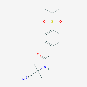molecular formula C15H20N2O3S B2566307 N-(1-cyano-1-methylethyl)-2-[4-(propane-2-sulfonyl)phenyl]acetamide CAS No. 1798752-57-4