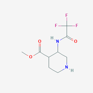 molecular formula C9H13F3N2O3 B2566314 FC(C(=O)NC1Cnccc1C(=O)OC)(F)F CAS No. 2167291-72-5