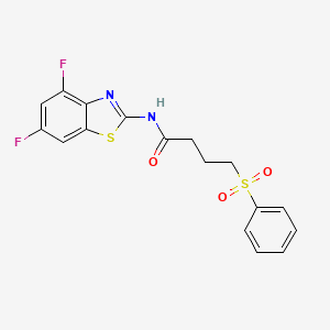 molecular formula C17H14F2N2O3S2 B2566315 N-(4,6-difluorobenzo[d]thiazol-2-yl)-4-(phenylsulfonyl)butanamide CAS No. 941878-18-8