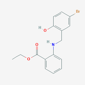 molecular formula C16H16BrNO3 B2566323 2-[(5-溴-2-羟基苯甲基)氨基]苯甲酸乙酯 CAS No. 1232771-23-1
