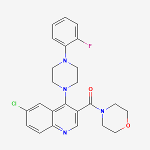 molecular formula C24H24ClFN4O2 B2566326 6-氯-4-[4-(2-氟苯基)哌嗪-1-基]喹啉-3-基}(吗啉-4-基)甲酮 CAS No. 1326863-91-5