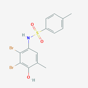 molecular formula C14H13Br2NO3S B256633 N-(2,3-dibromo-4-hydroxy-5-methylphenyl)-4-methylbenzenesulfonamide 