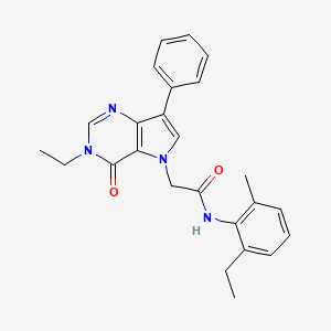molecular formula C25H26N4O2 B2566336 N-(2-ethyl-6-methylphenyl)-2-(3-ethyl-4-oxo-7-phenyl-3,4-dihydro-5H-pyrrolo[3,2-d]pyrimidin-5-yl)acetamide CAS No. 1251552-90-5