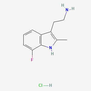 molecular formula C11H14ClFN2 B2566342 2-(7-fluoro-2-methyl-1H-indol-3-yl)ethanamine hydrochloride CAS No. 1185547-61-8