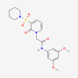 molecular formula C20H25N3O6S B2566343 N-(3,5-二甲氧基苯基)-2-(2-氧代-3-(哌啶-1-磺酰基)吡啶-1(2H)-基)乙酰胺 CAS No. 1251606-02-6