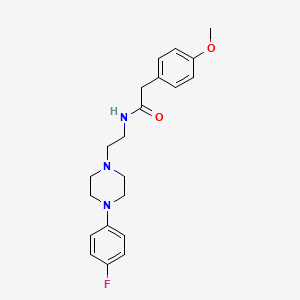 molecular formula C21H26FN3O2 B2566347 N-(2-(4-(4-fluorophenyl)piperazin-1-yl)ethyl)-2-(4-methoxyphenyl)acetamide CAS No. 1049447-42-8