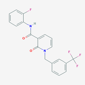molecular formula C20H14F4N2O2 B2566353 N-(2-氟苯基)-2-氧代-1-(3-(三氟甲基)苄基)-1,2-二氢吡啶-3-甲酰胺 CAS No. 946221-41-6