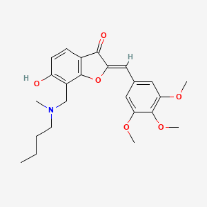 molecular formula C24H29NO6 B2566358 (Z)-7-((butyl(methyl)amino)methyl)-6-hydroxy-2-(3,4,5-trimethoxybenzylidene)benzofuran-3(2H)-one CAS No. 859135-01-6
