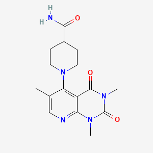 molecular formula C16H21N5O3 B2566360 1-(1,3,6-三甲基-2,4-二氧代-1,2,3,4-四氢吡啶并[2,3-d]嘧啶-5-基)哌啶-4-甲酰胺 CAS No. 941910-00-5