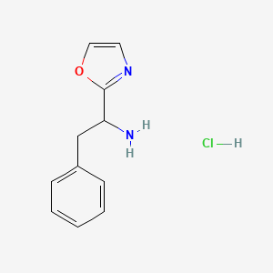 molecular formula C11H13ClN2O B2566362 1-(1,3-Oxazol-2-yl)-2-phenylethan-1-amine hydrochloride CAS No. 1909315-94-1