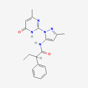 molecular formula C19H21N5O2 B2566363 N-(3-甲基-1-(4-甲基-6-氧代-1,6-二氢嘧啶-2-基)-1H-吡唑-5-基)-2-苯基丁酰胺 CAS No. 1008581-08-5