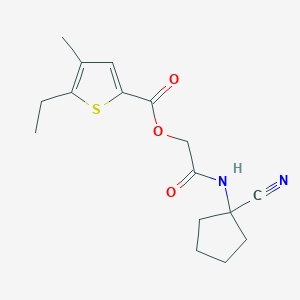 molecular formula C16H20N2O3S B2566374 [(1-Cyanocyclopentyl)carbamoyl]methyl 5-ethyl-4-methylthiophene-2-carboxylate CAS No. 1211734-05-2