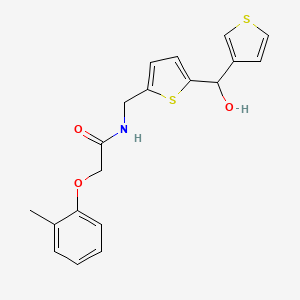 molecular formula C19H19NO3S2 B2566375 N-((5-(羟基（噻吩-3-基）甲基）噻吩-2-基）甲基）-2-（邻甲苯氧基）乙酰胺 CAS No. 1797191-57-1
