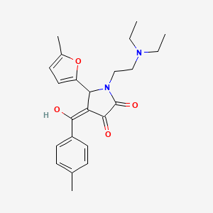 molecular formula C23H28N2O4 B2566376 1-(2-(二乙氨基)乙基)-3-羟基-4-(4-甲基苯甲酰基)-5-(5-甲基呋喃-2-基)-1H-吡咯-2(5H)-酮 CAS No. 578744-69-1