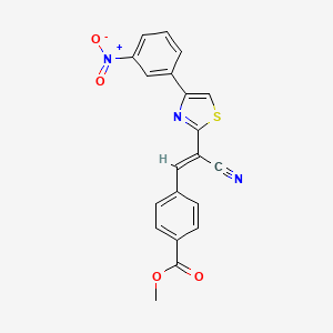 molecular formula C20H13N3O4S B2566381 (E)-methyl 4-(2-cyano-2-(4-(3-nitrophenyl)thiazol-2-yl)vinyl)benzoate CAS No. 683250-09-1