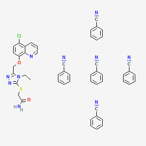 molecular formula C51H41ClN10O2S B2566384 Benzonitrile;2-[[5-[(5-chloroquinolin-8-yl)oxymethyl]-4-ethyl-1,2,4-triazol-3-yl]sulfanyl]acetamide CAS No. 1171583-20-2