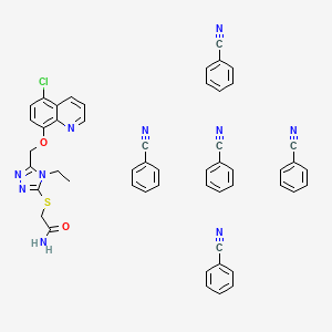 molecular formula C51H41ClN10O2S B2566384 苯甲腈;2-[[5-[(5-氯喹啉-8-基)氧甲基]-4-乙基-1,2,4-三唑-3-基]硫代]乙酰胺 CAS No. 1171583-20-2