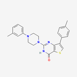 molecular formula C24H24N4OS B2566385 7-(4-甲基苯基)-2-[4-(3-甲基苯基)哌嗪-1-基]噻吩并[3,2-d]嘧啶-4(3H)-酮 CAS No. 1226442-81-4