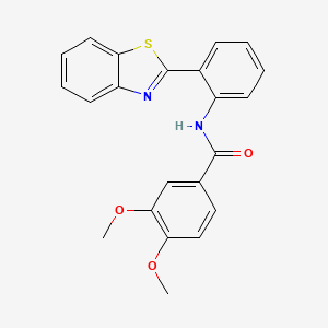 molecular formula C22H18N2O3S B2566387 N-[2-(1,3-benzothiazol-2-yl)phenyl]-3,4-dimethoxybenzamide CAS No. 477569-63-4