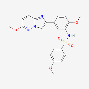 molecular formula C21H20N4O5S B2566396 4-methoxy-N-(2-methoxy-5-(6-methoxyimidazo[1,2-b]pyridazin-2-yl)phenyl)benzenesulfonamide CAS No. 953173-23-4