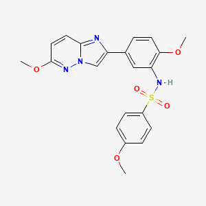 molecular formula C21H20N4O5S B2566396 4-甲氧基-N-(2-甲氧基-5-(6-甲氧基咪唑并[1,2-b]哒嗪-2-基)苯基)苯磺酰胺 CAS No. 953173-23-4