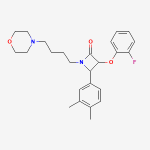 4-(3,4-Dimethylphenyl)-3-(2-fluorophenoxy)-1-[4-(morpholin-4-yl)butyl]azetidin-2-one