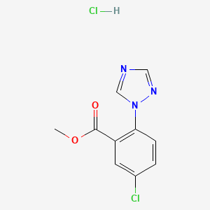 molecular formula C10H9Cl2N3O2 B2566399 methyl 5-chloro-2-(1H-1,2,4-triazol-1-yl)benzoate hydrochloride CAS No. 1909317-47-0
