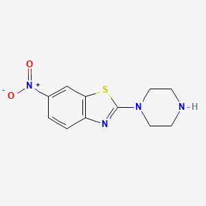 molecular formula C11H13ClN4O2S B2566404 6-Nitro-2-piperazin-1-yl-1,3-benzothiazole CAS No. 330956-99-5