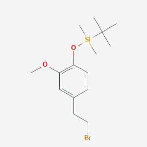 molecular formula C15H25BrO2Si B2566408 [4-(2-Bromoethyl)-2-methoxyphenoxy]-tert-butyl-dimethylsilane CAS No. 2375259-32-6