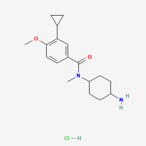 molecular formula C18H27ClN2O2 B2566409 N-(4-Aminocyclohexyl)-3-cyclopropyl-4-methoxy-N-methylbenzamide;hydrochloride CAS No. 2445793-85-9