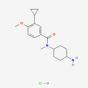 molecular formula C18H27ClN2O2 B2566409 N-(4-氨基环己基)-3-环丙基-4-甲氧基-N-甲基苯甲酰胺;盐酸盐 CAS No. 2445793-85-9