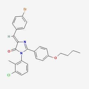 (Z)-4-(4-bromobenzylidene)-2-(4-butoxyphenyl)-1-(3-chloro-2-methylphenyl)-1H-imidazol-5(4H)-one