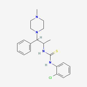 molecular formula C21H27ClN4S B2566420 1-(2-氯苯基)-3-(1-(4-甲基哌嗪-1-基)-1-苯基丙烷-2-基)硫脲 CAS No. 868228-50-6