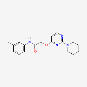 molecular formula C20H26N4O2 B2566423 N-(3,5-二甲苯基)-2-((6-甲基-2-(哌啶-1-基)嘧啶-4-基)氧基)乙酰胺 CAS No. 1030096-53-7