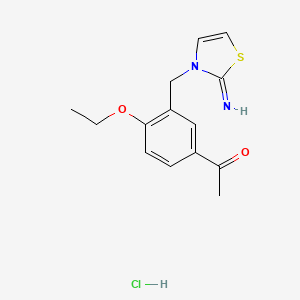 1-{4-Ethoxy-3-[(2-imino-2,3-dihydro-1,3-thiazol-3-yl)methyl]phenyl}ethan-1-one hydrochloride
