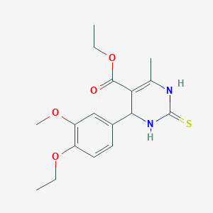 ethyl 4-(4-ethoxy-3-methoxyphenyl)-6-methyl-2-sulfanylidene-3,4-dihydro-1H-pyrimidine-5-carboxylate