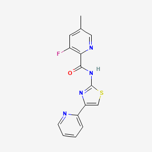 3-fluoro-5-methyl-N-[4-(pyridin-2-yl)-1,3-thiazol-2-yl]pyridine-2-carboxamide