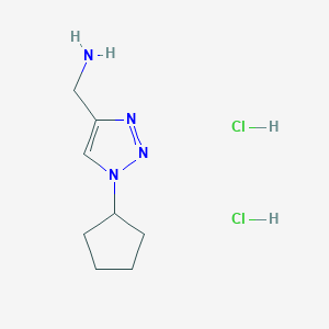 molecular formula C8H16Cl2N4 B2566449 (1-Cyclopentyltriazol-4-yl)methanamine;dihydrochloride CAS No. 2490432-95-4