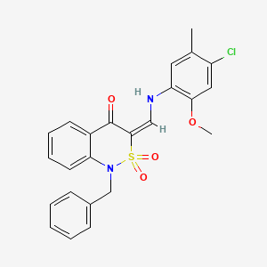 (3E)-1-benzyl-3-{[(4-chloro-2-methoxy-5-methylphenyl)amino]methylene}-1H-2,1-benzothiazin-4(3H)-one 2,2-dioxide