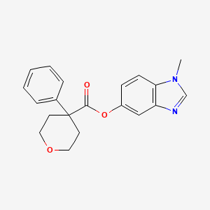 1-methyl-1H-benzo[d]imidazol-5-yl 4-phenyltetrahydro-2H-pyran-4-carboxylate