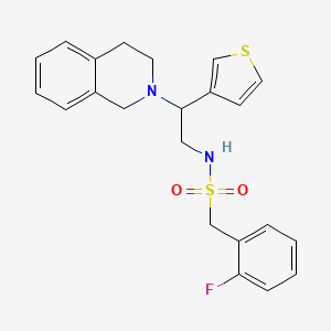 N-(2-(3,4-dihydroisoquinolin-2(1H)-yl)-2-(thiophen-3-yl)ethyl)-1-(2-fluorophenyl)methanesulfonamide