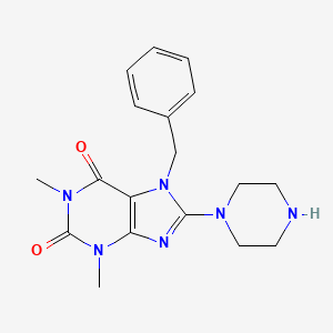 7-Benzyl-1,3-dimethyl-8-piperazin-1-yl-3,7-dihydro-purine-2,6-dione