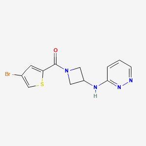 molecular formula C12H11BrN4OS B2566468 N-[1-(4-bromothiophene-2-carbonyl)azetidin-3-yl]pyridazin-3-amine CAS No. 2097910-60-4