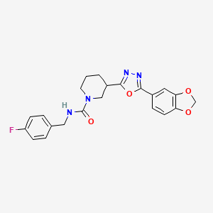 3-(5-(benzo[d][1,3]dioxol-5-yl)-1,3,4-oxadiazol-2-yl)-N-(4-fluorobenzyl)piperidine-1-carboxamide