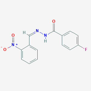 molecular formula C14H10FN3O3 B256648 4-fluoro-N'-(2-nitrobenzylidene)benzohydrazide 