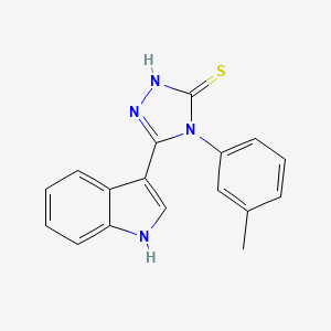 molecular formula C17H14N4S B2566482 5-(1H-indol-3-yl)-4-(3-methylphenyl)-4H-1,2,4-triazole-3-thiol CAS No. 438030-31-0